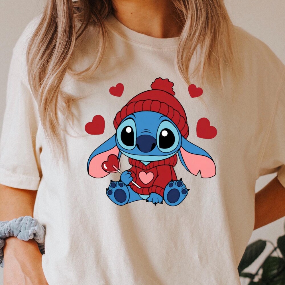 Stitch Valentine'S Day Shirt,Disney Valentine'S Day T-Shirt, Love Shirt,Valentines Day Gift, Stitch Shirt,Disneyland Shirt,Disney World Gift Bespoketshirt