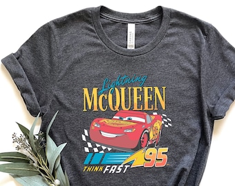 Retro Lightning Mcqueen Shirt, Vintage Disney Cars Shirt, Disney Car Pixar Shirt, Cars Theme Birthday Shirt, Cars Character Shirt,McQueen 95