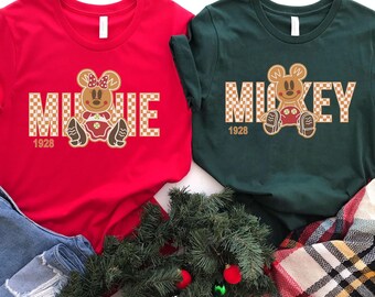Retro Disney Gingerbread Shirt,Disney Christmas Shirt,Mickey Minnie Christmas Shirt,Mickey's Very Merry, Disney Couple Christmas Shirt,xmas