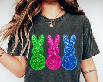 Womens Glitter Easter Peeps Bunny Shirt,Spring Easter Sweatshirt,Easter Sweater,Cute Easter Shirt,Peeps Shirt Women,Easter Gift,Gıft For Mom