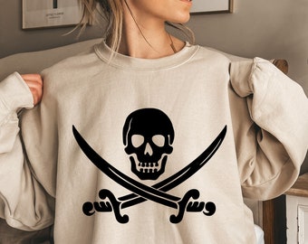 Pirate Shirt,Funny Sweatshırt,Sailing Tee,Caribbean Pirates Shirt,Skull Shirt,Pirate Flag Shirt,Jolly Roger,Pirate Flag Shirt,Skull Tee