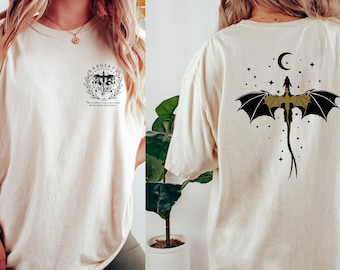 Vintage Basgiath War College Shirt,Back And Front Desıgn,Fourth Wing Shirt,Dragon Rider Violet Sorrengail,Bookish The Empyrean Series