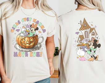Girls Just Wanna Have Fun Halloween Shirt,Minnie Daisy Halloween Besties Tee,Minnie Pumpkin Shirt,Disney Halloween Girls Shirt,Magic Kingdom