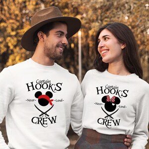 Captain Hook&#39;s Crew Sweatshirts,Disney Pirate Cruise,Never Land Shirt,Mickey Prate Shirt,Minnie Pirate Shirt,Disney Cruising,Magical Kingdom