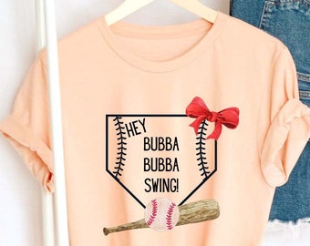 Hey Bubba Swing Baseball Tshırt, Hermana de Béisbol Bow Shırt, Hermano de Béisbol Shırt, Hermano de Béisbol, Hey Bubba Bubba Swing Baseball, Día del Juego