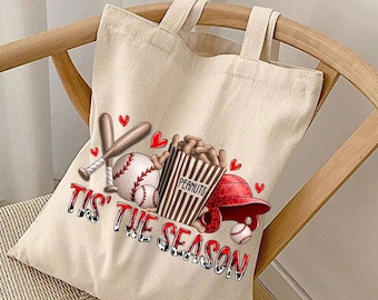 Tis' the season,tote bag,baseball,baseball mom,baseball,baseball tote,baseball gift,baseball lover gift,Love Baseball Tote bags,Sports bags