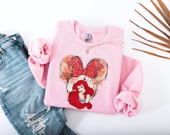 Disney Ariel Little Mermaid Shirt,Ariel Mermaid Shirt,Disney Princess Shirt,Vintage Retro Ariel,Ariel Flounder Shirt,Disney Minnie Ears