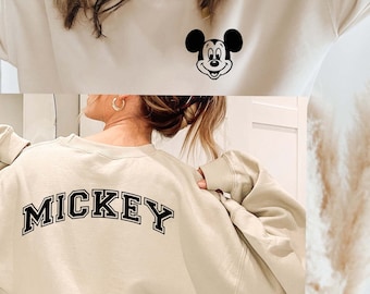 Vintage Mickey Sweatshirt,Back and Front design, Disney Crewneck Sweatshirt, Disney Trips Sweatshirt, Disneyland Shirt, Family Disney Shirt