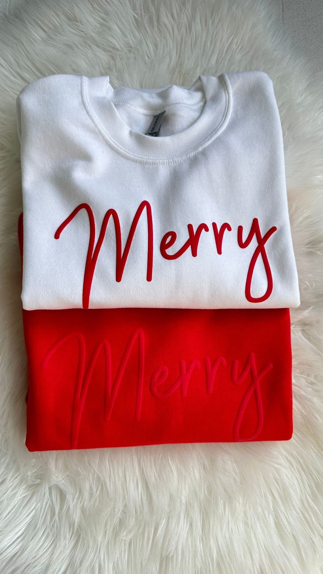Christmas Merry Embroidered Puff Sleeve Turtleneck main image 0
