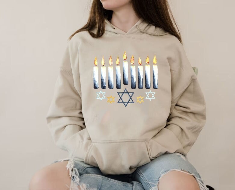 Hanukkah Hoodıe,Menorah Sweatshirt,Holiday Shirt,Hanukkah Shirt,Hannukah Shirt,Hanukkah Gift,Happy Hanukkah,Chanukah Sweat,Chanukah Gift