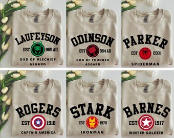 Captain America Sweater,Avengers Shirt,Superhero Shirt,Falcon Shirt,Stark,Parker,Rogers,Barnes,Odinson&Laufeyson Shirts,Winter Soldier Shirt