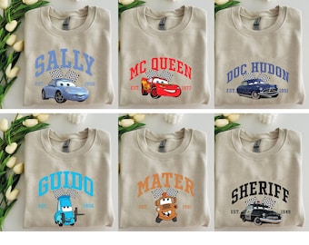 Disney Cars Shirt, Pixar Lightening McQueen Shirt,Cars Sally Shirt,Disney Family Trip Shirt, Disneyland Vacation Sweatshirt,PixarMater Shirt