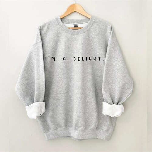 I'm A Delight Sweatshirt,Graphic Sweatshirt,Woman's Sweatshirt,Gift For Woman,Gift For Her,Birthday Gift,Funny Sweater,Anti Social Crewneck