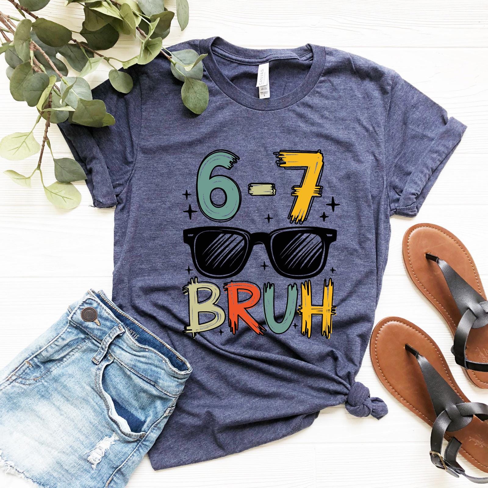 Six Seven Bruh Shirt, 6 7 Shirt, Funny Number Meme T-Shirt, Viral Saying Shirt, Funny Number Gen Z shirts Gen Z Gifts, 6 7 Tshirt