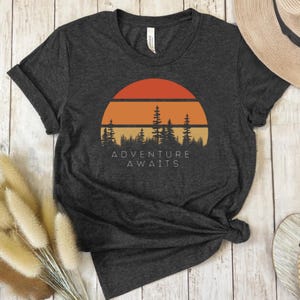 Adventure Awaits Tee Unisex Camping T Shirt Adventure Lover tee Camping Shirt Gift for Camper Outdoor Tee
