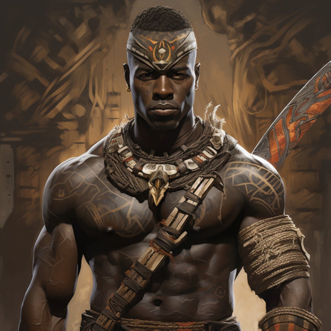 African King Warrior, Digital Art, Wall Decor, Download, Home Decor ...