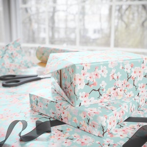 Kirschblüten Geschenkpapier | Sakura Geschenkverpackung | Japanische Kirschblüten-Verpackung | Hübsches Geschenkpapier | Frühlingshafte Geschenkverpackung