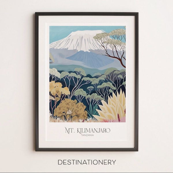 Mt. Kilimanjaro Art | African Print | Travel Prints | Aesthetic Prints | Digital Downloads | Printable Home Decor