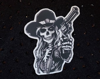 Sticker femme pirate squelette