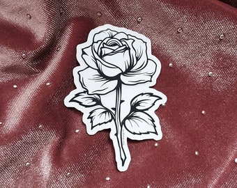 Sticker rose noir et blanc