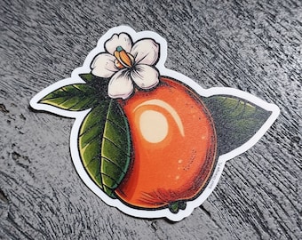 Florida Orange und Blütenaufkleber