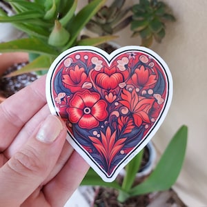 Flower Tattoo Heart Sticker
