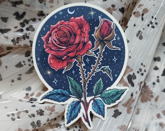 Night Sky Rose Sticker