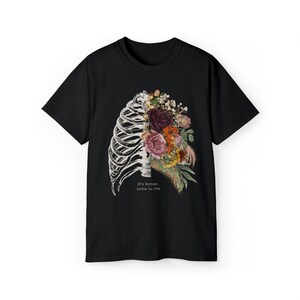 Dry Bones Floral Graphic Tee | Skeleton t-shirt | Christian image 1