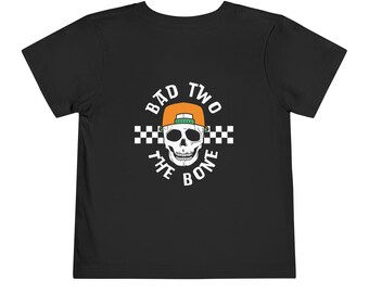 Bad Two The Bone Toddler Short Sleeve Tee | 2 Yr Old | 2nd Birthday Party