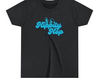 Easter Graphic Tee, Hippity Hop Easter Bunny Shirt, kids Easter clothes, stylish child