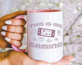 Cozy Gamer Mug: Pink Kawaii Video Game Coffee Cup