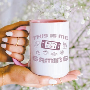 COZY GAMING Mug, This is Me Gaming Pink Mug, Cozy Gamer Coffee Cup, Gift for Gamer Girl, Cute Kawaii Video Game Merch, Gamer Gift