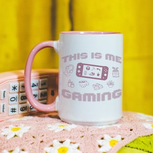 COZY GAMING Mug, This is Me Gaming Pink Mug, Cozy Gamer Coffee Cup, Gift for Gamer Girl, Cute Kawaii Video Game Merch, Gamer Gift