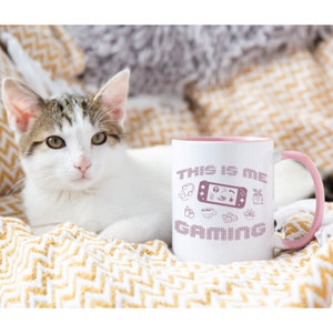 COZY GAMING Mug, This is Me Gaming Pink Mug, Cozy Gamer Coffee Cup, Gift for Gamer Girl, Cute Kawaii Video Game Merch, Gamer Gift