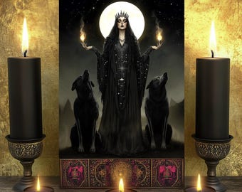 Hekate's Spiritual Guidance Meditation Altar Karte: Göttin der Nacht Art #2 (5x7 Papierdruck)