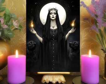 Goddess Hecate's Crossroads Prayer Altar Card: Queen of Witches Magic Art (5x7 Paper Print)