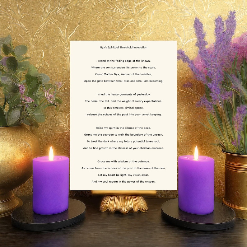 Nyx Spiritual Threshold Invocation Altar Card: Goddess of the Night ...