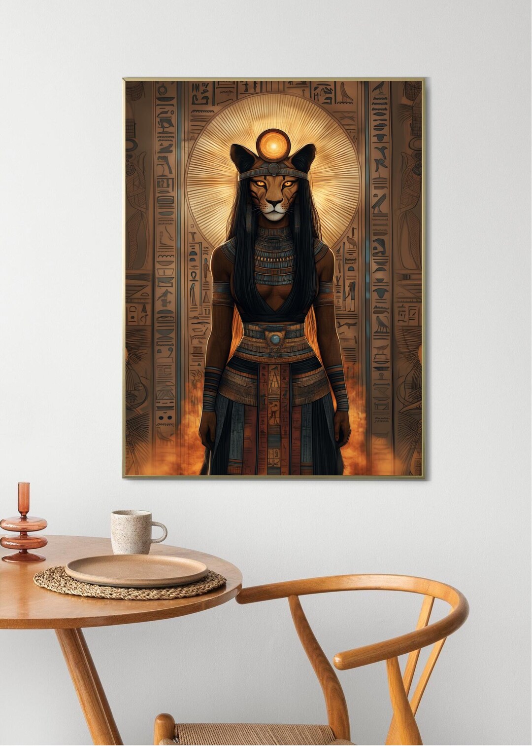 Sekhmet Poster: Egyptian Goddess Abstract Art Nouveau Print (matte ...
