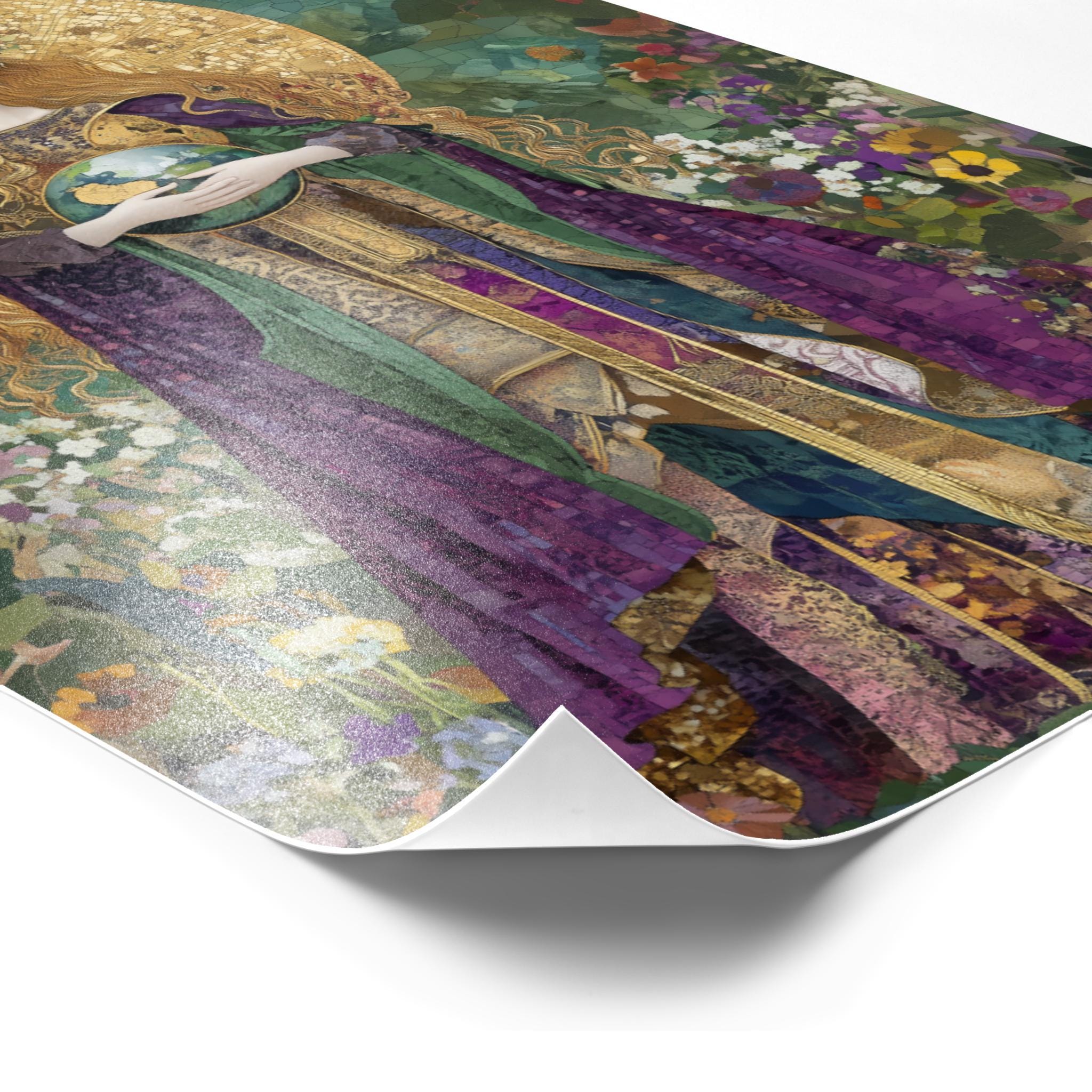 Goddess Gaia Art Nouveau Mosaic Print: Floral Bohemian Mother Earth ...