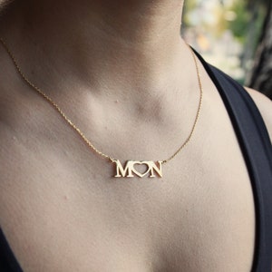 Collar hecho a mano de doble letra, collar con inicial de corazón, mejor regalo para ella, collar de dos iniciales, collar con inicial de mini corazón grabado