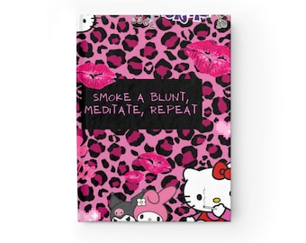 2000's y2k hello kitty kuroki barbie pink leopard print bratz dolls hearts and kisses therapy meditation journaling notebook