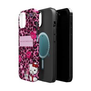 2000's y2k hello kitty kuroki barbie pink leopard print bratz dolls hearts and kisses meditation cute kawaii phone case for iPhone 13 and 14 image 7