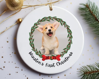Personalized Pet Ornament, Custom Dog Christmas Ornament, Custom Cat Christmas Ornament, Dog First Christmas, Custom Dog Photo Ornament