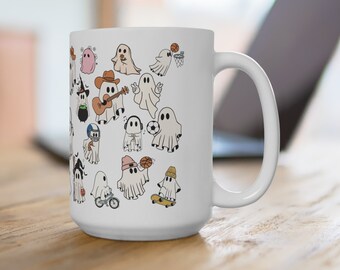 Cute Ghost Mug, Cute Ghost Coffee Cup, Cute Halloween Mug, Aesthetic Halloween Mug, Ghost Halloween Mug, Mug For Her