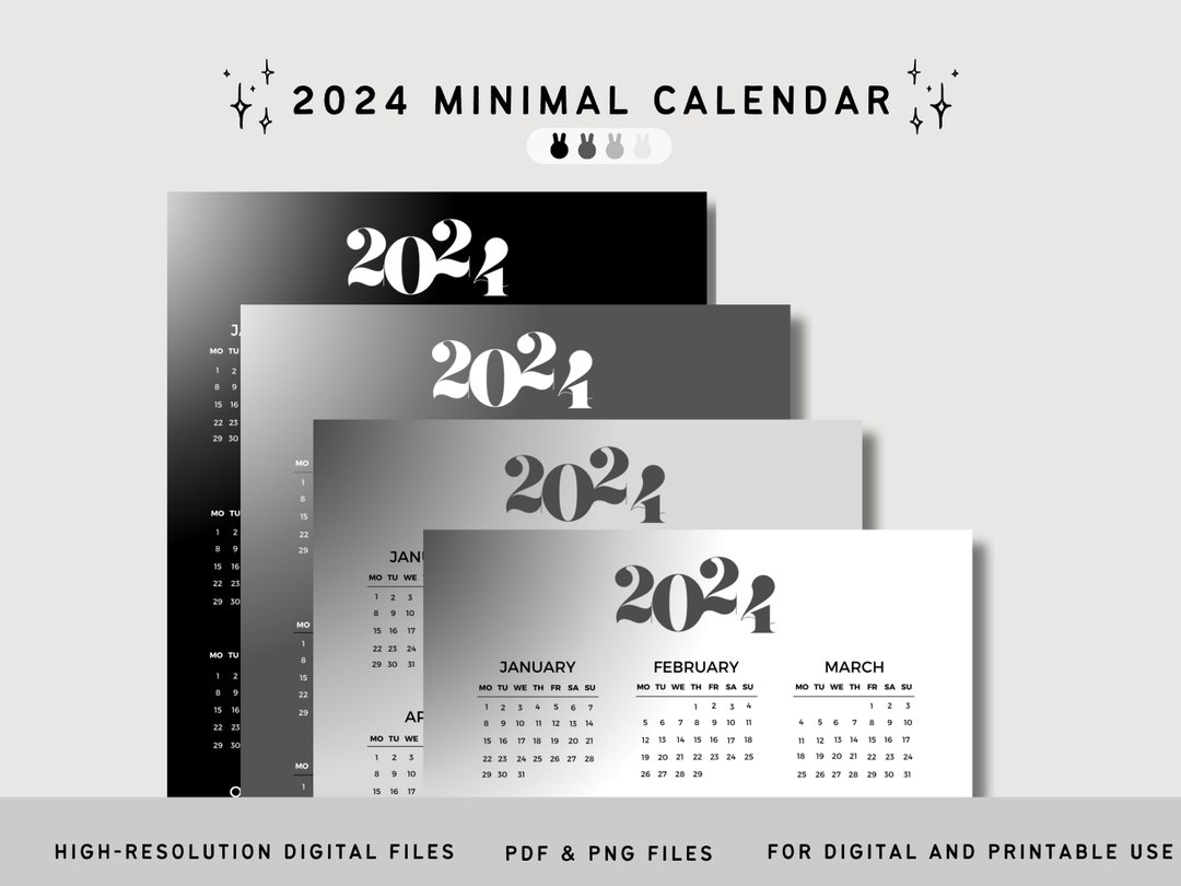 2024 Yearly Planner Printable Yearly Calendar Minimal - Etsy