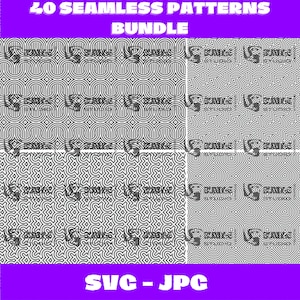 Seamless Patterns 40 Bundle, SVG - JPG Files | Suitable for CNC, xTool, OMtech, LM2, Elegoo