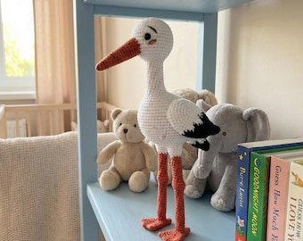 Stork Amigurumi Crochet Pattern Bird Animal Toy PDF