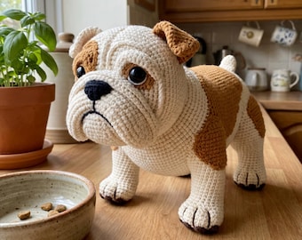 Bulldog Amigurumi Crochet Pattern Cute Dog Toy PDF