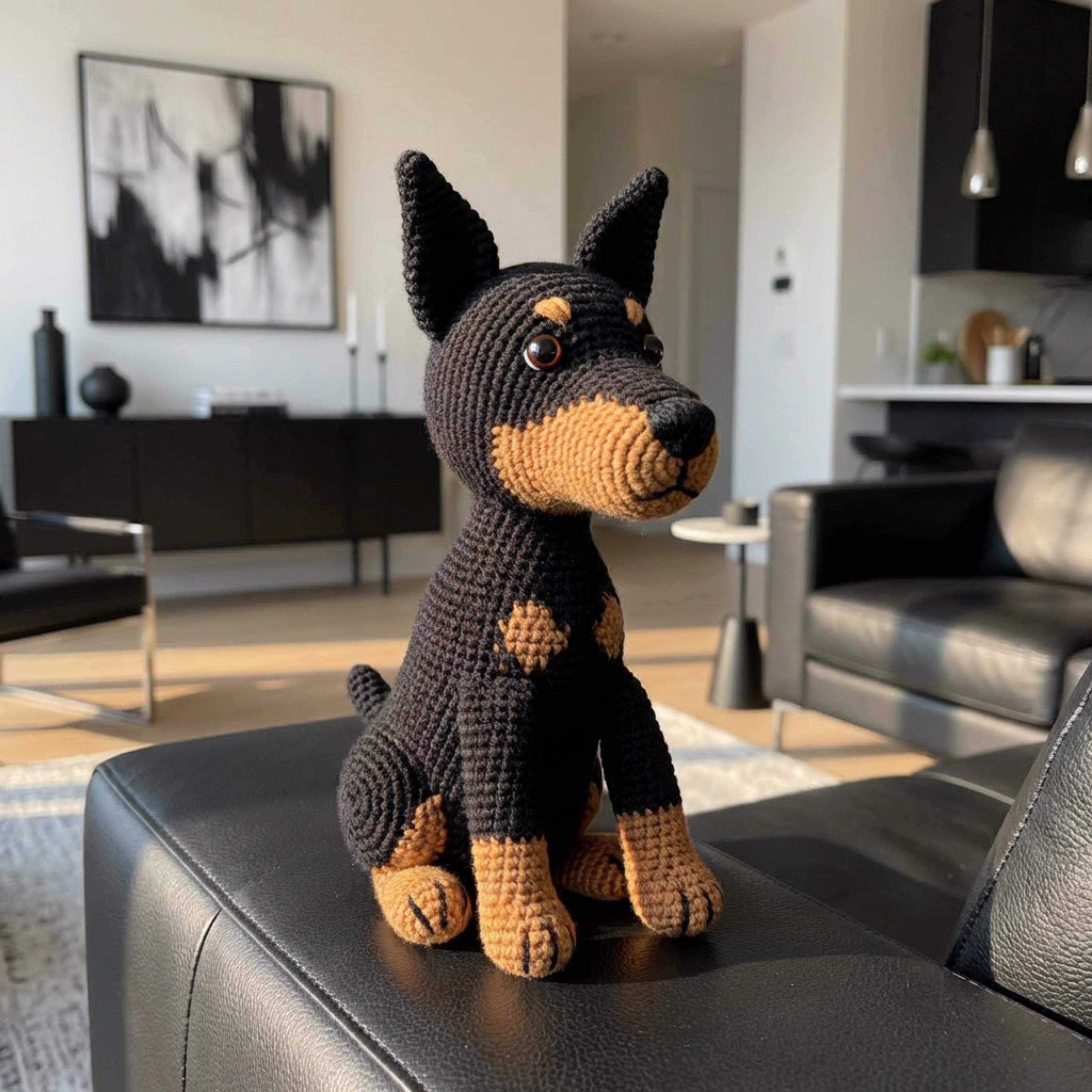 Doberman Amigurumi Crochet Pattern Cute Dog Plush PDF - Etsy