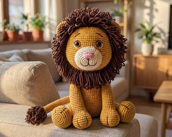 Lion Amigurumi Crochet Pattern Jungle Animal Toy PDF